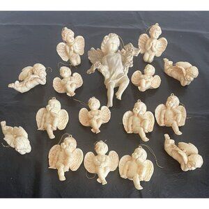 Lot 16 CHERUB Angels Ornament Hollow Plastic Mold Victorian Style Christmas Tree